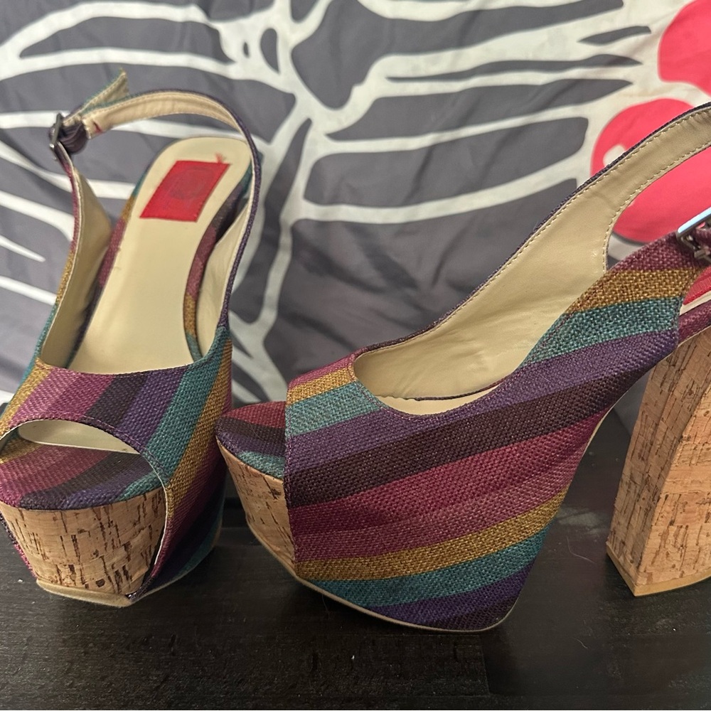 Striped heels